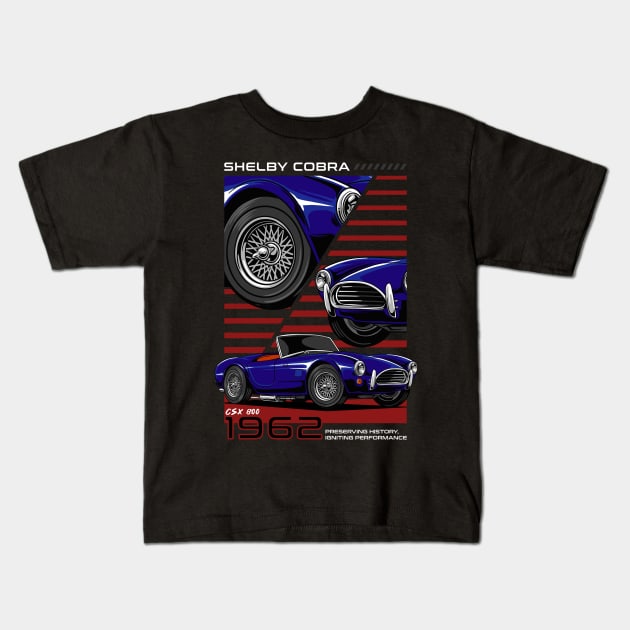 1962 Shelby Cobra Car Kids T-Shirt by milatees